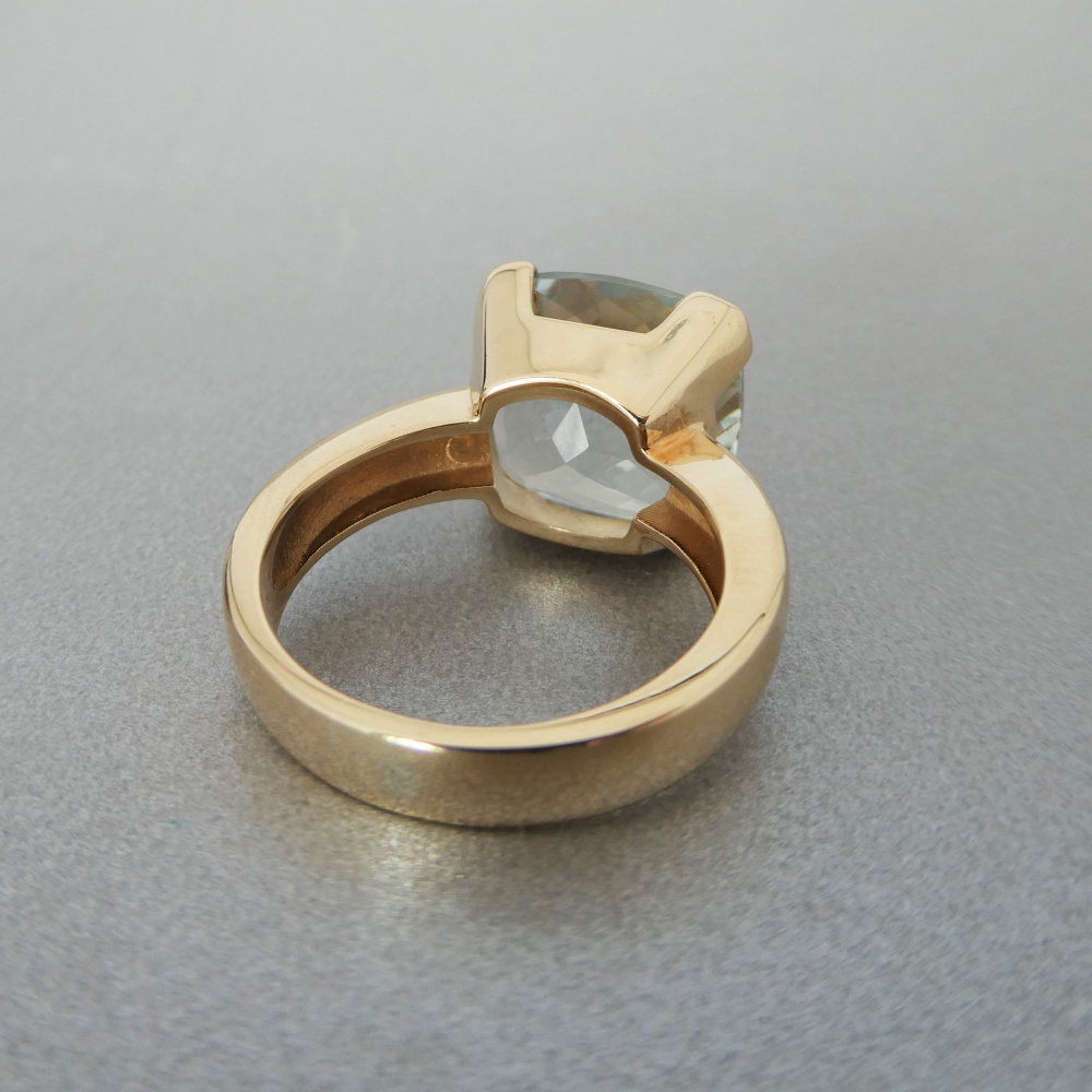 Beryl Lane - Estate 9ct Yellow Gold Green Amethyst Checkerboard Ring by ...