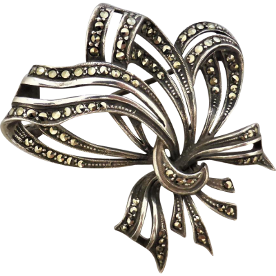 Silver marcasite brooch 1930's