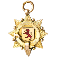 antique_enamel_lion_star_pendant_brooch_1