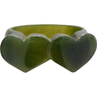 nephrite jade double heart ring