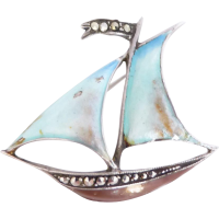 sailboat vintage brooch