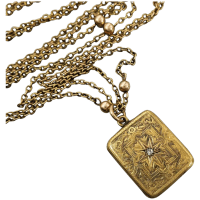 antique-15k-gold-engraved-diamond-locket-necklace
