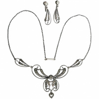antique-art-deco-sterling-silver-marcasite-necklace-earring-set