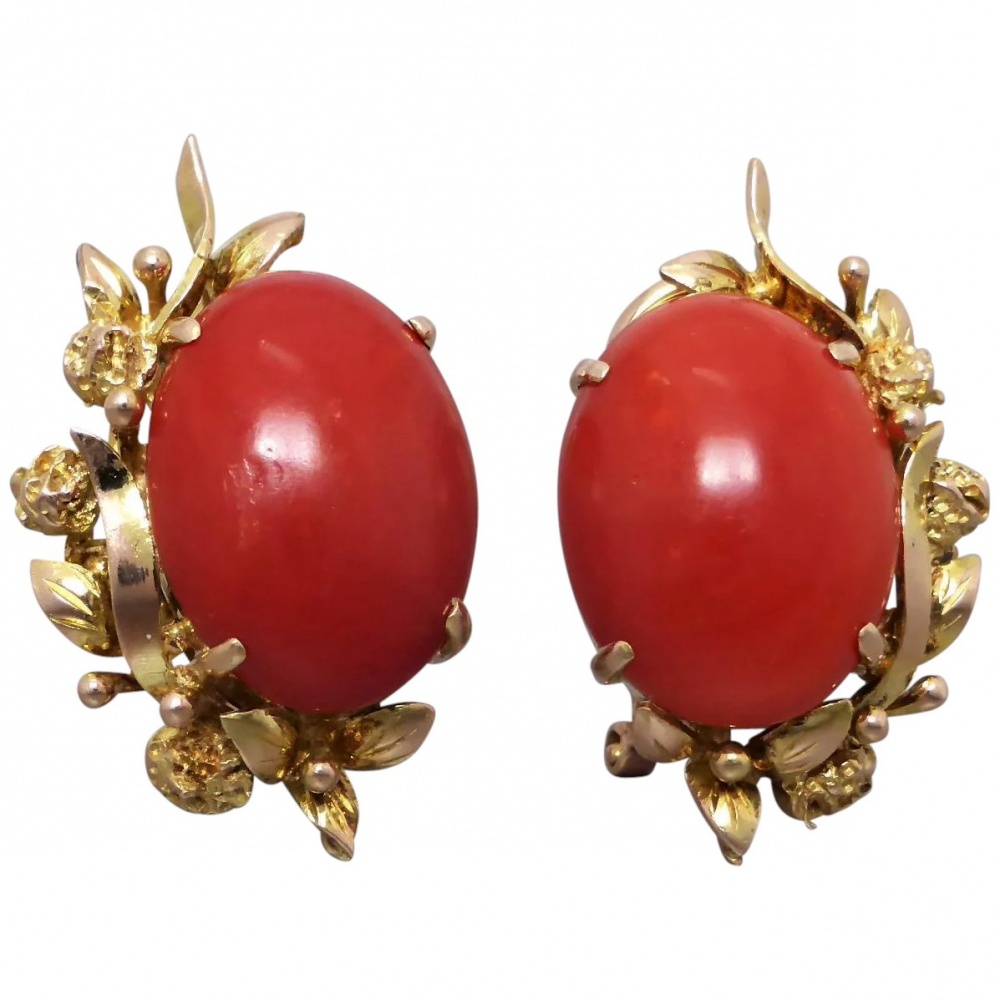 Coral Earrings Coral Jewelry Natural Red Italian Coral Earrings Gold Coral Earrings Coral Branch Earrings Red Coral Earrings Gold