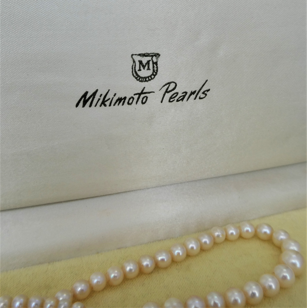 vintage single strand cream cultured pearl necklace with 925 sterling –  Loved & Loved Again
