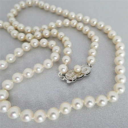 Beryl Lane - Vintage Mid Century Mikimoto Akoya Cultured Pearl Necklace ...