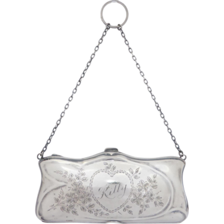 antique sterling silver chatelaine bag
