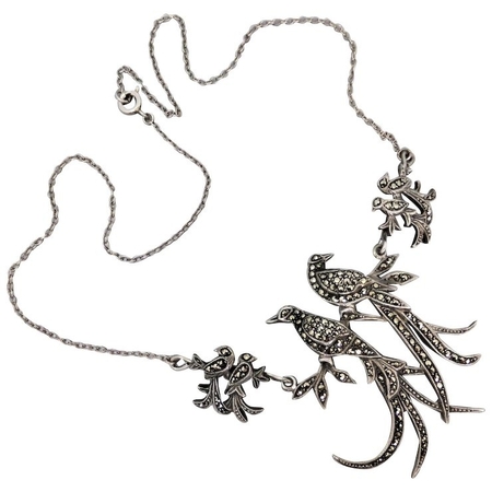vintage-australian-lega-sterling-silver-bird-of-paradise-necklace